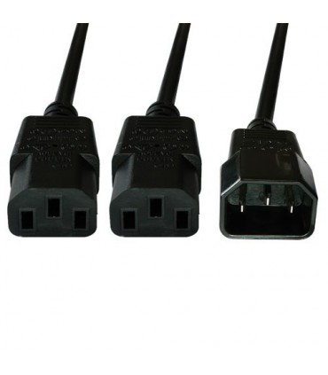  Cordon Y 1 IEC C14 Europa mâle vers 2 IEC C13 Europa femelle 1.80 mètre 