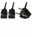  Cordon Y 1 CEE/7 16 mâle vers 2 IEC C13 Europa femelle 1.80 mètre 