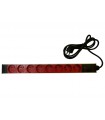 Bandeau rackable 19 " rouge  8 prises CEE 7 2 poles + terre 220 V avec témoin lumineux (montage horizontal 1U) 
