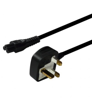  Cordon d'alimentation prise secteur Anglaise mâle 2 prises + terre vers  IEC C13 Europa  femelle 1.80 mètre noir 