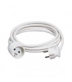  Rallonge électrique 2 poles + terre mâle /femelle blanc 10 mètres  
