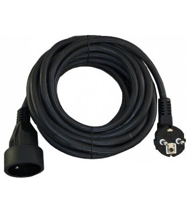  Rallonge électrique 2 poles + terre mâle /femelle noir 5 mètres  