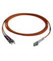 Fibre optique Duplex ST/LC OM1 Multimode 62.5/125 LSOH orange 25 mètres (Fabrication spécifque)