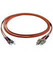 Fibre optique Duplex SC/ST OM1 Multimode 62.5/125 LSOH orange 4 mètres (Fabrication spécifque)