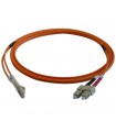 Fibre optique Duplex SC/LC OM2 Multimode 50/125 LSOH orange 60 mètres (Fabrication spécifque)