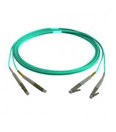 Fibre optique Duplex LC/LC OM3 Multimode 50/125 LSOH turquoise 14 mètres (Fabrication spécifque)