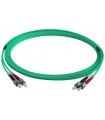 Fibre optique Duplex ST/ST OM3 Multimode 50/125 LSOH turquoise 12 mètres (Fabrication spécifque)