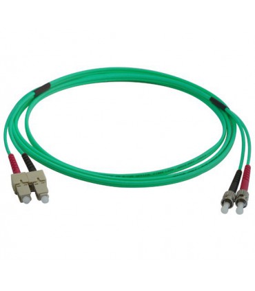 Fibre optique Duplex SC/ST OM3 Multimode 50/125 LSOH turquoise 8 mètres (Fabrication spécifque)