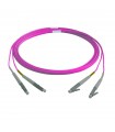 Fibre optique Duplex LC/LC OM4 Multimode 50/125 LSOH rose erika 15 mètres (fab. spéc.)
