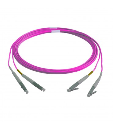  Fibre optique Duplex LC/LC OM4 Multimode 50/125 LSOH rose erika 15 mètres (fab. spéc.) 