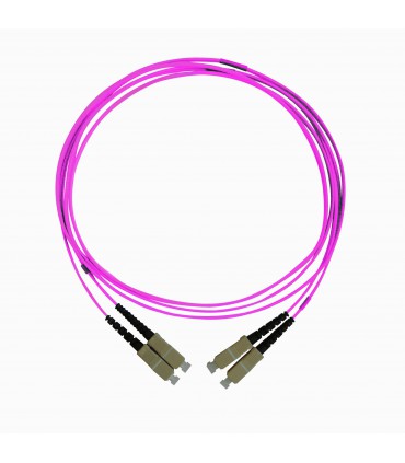  Fibre optique Duplex SC/SC OM4 Multimode 50/125 LSOH rose erika 7 mètres 