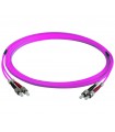  Fibre optique Duplex ST/ST OM4 Multimode 50/125 LSOH rose erika 7 mètres 
