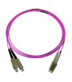 Fibre optique Duplex SC/LC OM4 Multimode 50/125 LSOH rose erika 8 mètres (fab. spéc.)