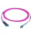  Fibre optique Duplex ST/LC OM4 Multimode 50/125 LSOH rose erika 30 mètres (Fabrication spécifque) 