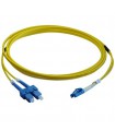 Fibre optique Duplex SC/LC OS2 Monomode 9/125 LSOH jaune 18 mètres  (Fabrication spécifque)