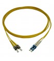 Fibre optique Duplex ST/LC OS2 Monomode 9/125 LSOH jaune 0.50 mètre (Fabrication spécifque)