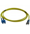 Fibre optique Duplex SC/ST OS2 Monomode 9/125 LSOH jaune 14 mètres (Fabrication spécifque)