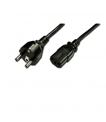  Cordon d'alimentation CEE 7/16 droit mâle 2 prises + terre IEC C13  femelle 1.80 mètre noir 