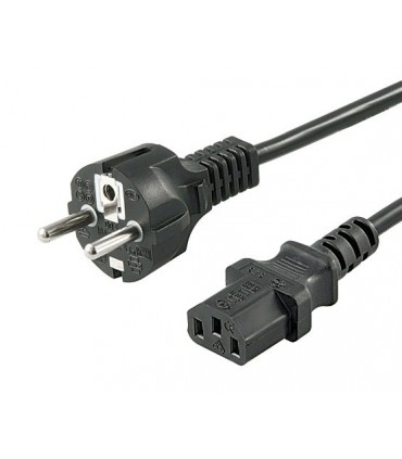 Cordon d'alimentation CEE 7/16 droit mâle 2 prises + terre IEC C13 Europa  femelle 1.80 mètre noir 