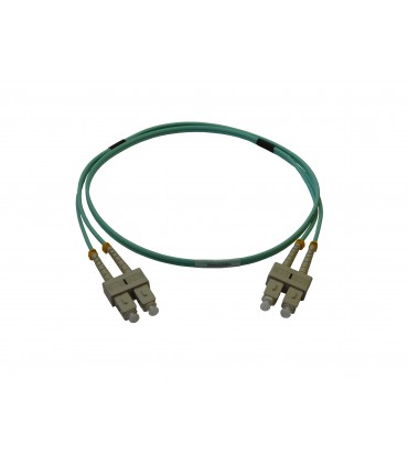Fibre optique Duplex SC/SC OM3 Multimode 50/125 LSOH turquoise 45 mètres (Fabrication spécifque)