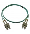 Fibre optique Duplex SC/SC OM3 Multimode 50/125 LSOH turquoise 0.50 mètre (Fabrication spécifque)