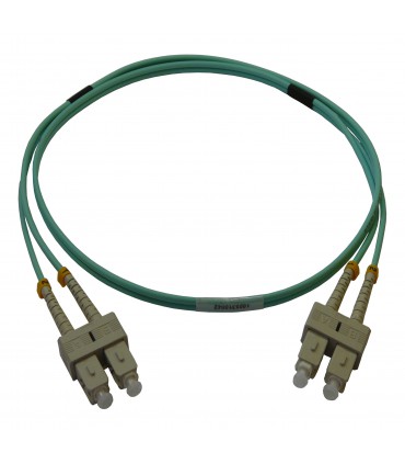 Fibre optique Duplex SC/SC OM3 Multimode 50/125 LSOH turquoise 11 mètres (Fabrication spécifque)