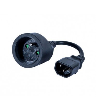 Adaptateur C14 ( IEC mâle ) vers CEE7 2P+T 20CM