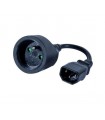 Adaptateur C14 ( IEC mâle ) vers CEE7 2P+T 20CM
