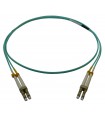 Fibre optique Duplex LC/LC OM3 Multimode 50/125 LSOH turquoise 70 mètres (Fabrication spécifque)
