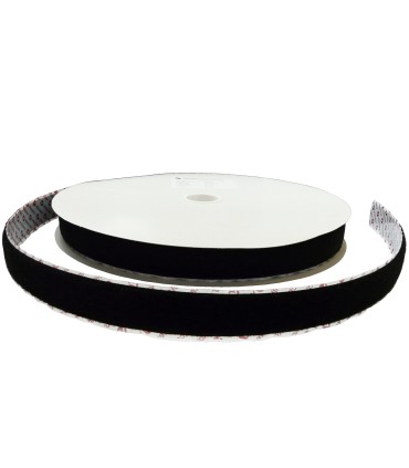 Rouleau de Velcro® adhésif à laine de 25 mètres noir largeur 25mm à découper 

