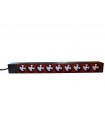 Bandeau rackable 19" rouge 9 prises CEE 7 UTE 2 poles + terre 220 V détrompées (montage horizontal 1U)