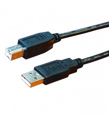 Cordon USB 2.0 type A mâle / type B mâle noir 1 mètre