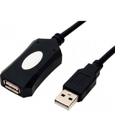 Cordon amplifié USB 2.0 type A mâle / type A femelle noir 5 mètres